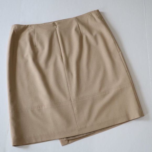 ANN TAYLOR LOFT Size 10 Maroon Beige Tan Skirt Blouse Set Sleeveless Career - Picture 14 of 14